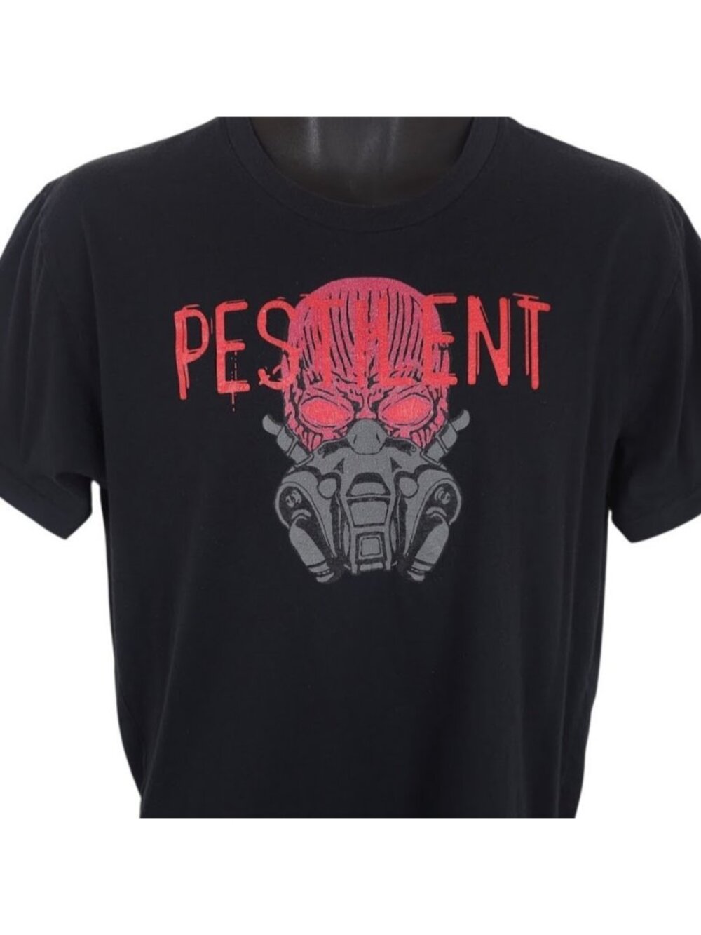 Pestilent T Shirt Mens Size Medium Black Gas Mask Streetwear